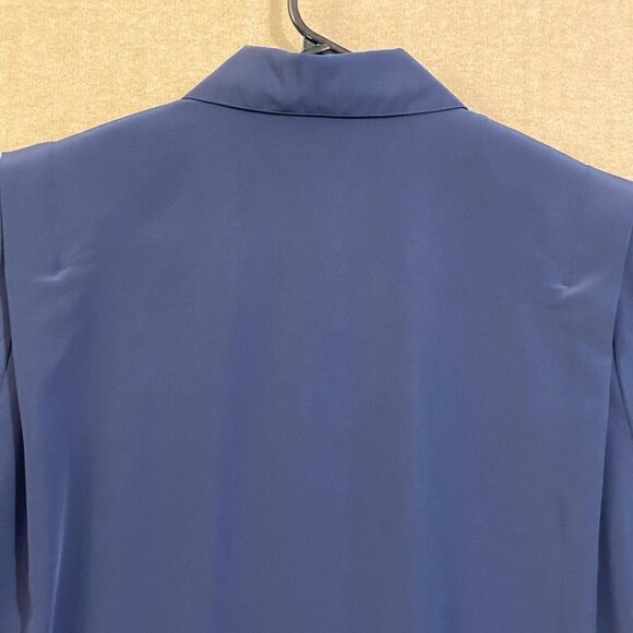 Notations Blouse Women's 10 Petite Navy Blue Short Sleeves - Picture 9 of 11